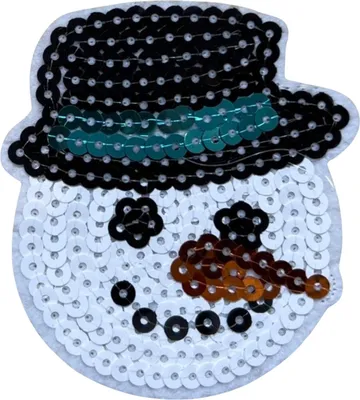 Produktbild von Schneemann-Pailletten-Emblem-Aufnäher zum Aufbügeln