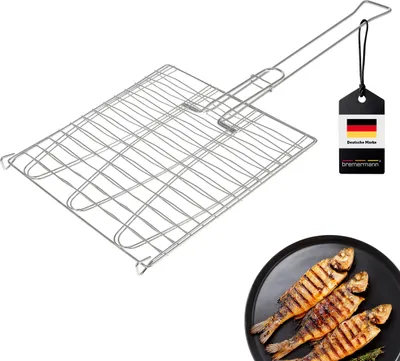 Produktbild von bremermann Fischgriller 3fach / Edelstahl / ca. 59 x 27,5 cm / Fischbräter