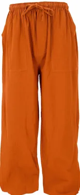 Produktbild von Leichte Yoga Hose, Tai Chi Hose, Sommerhose, Uni Baumwollhose - Orange, Herren, Baumwolle, Größe: XL