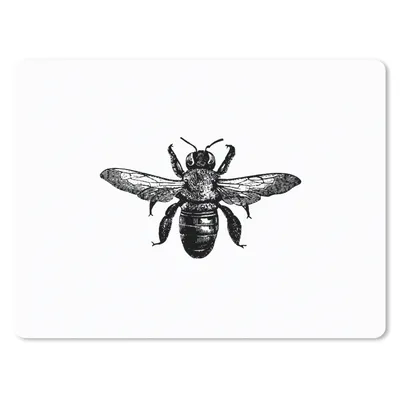 Produktbild von MuchoWow® Mauspad Mousepad Biene - Insekt - Vintage - Schwarz und weiß 23x19 cm - Mousepads - Maus Mat - Pad - Mausunterlage - Schreibtischunterlage - Mauspad