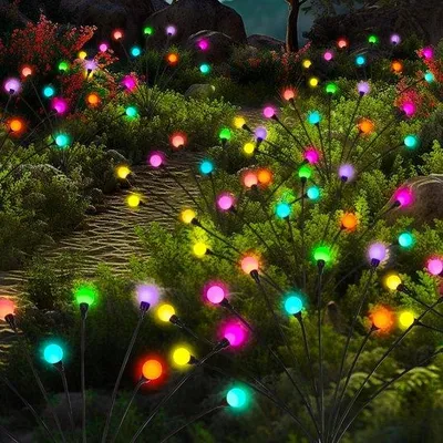 Image de Luminaires solaires de jardin, lot de 8, étanches, multicolores, 10 LED