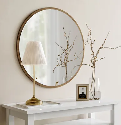 Immagine prodotto di Skye Decor, Specchio decorativo rotondo in noce A707, Wandspiegel, Nussbaum, 60 x 60 x 2,2 cm