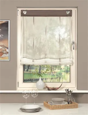 Produktbild von Home Wohnideen Ösenraffrollo Voile Scherli 1 teilig 140 x 60 cm Stein