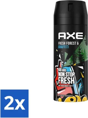 Produktbild von Ax - Deodorant Bodyspray - 48h Fresh - Frischer Wald & Graffiti - 150 ml - Vorteilspack - 2 Stücke