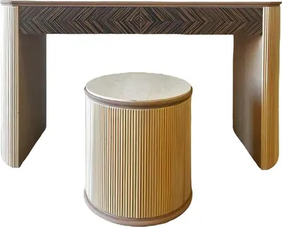 Produktbild von Schminktisch mit Hocker Schlafzimmer Wandspiegel Holz Modern Stil Italien 2tlg