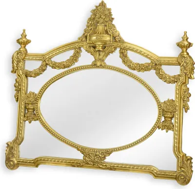 Produktbild von Spiegel aus Kunstharz verziert 131cm x 116,5cm goldfarben Replikat Retro Design Dekoration