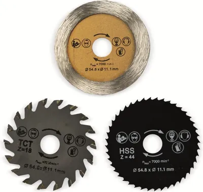 Zdjęcie produktu dla Brzeszczoty DAYTOOLS SB-54.8-3, 54,8 mm | Zestaw 3-częściowy do mini pił ręcznych | Brzeszczoty z węglików spiekanych, HSS i diamentowe | do drewna, tworzyw sztucznych, płytek i innych materiałów
