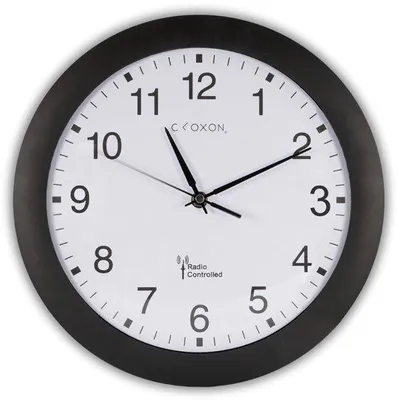 Image de Horloge murale radiocommandée de 30 cm, noire, pour le salon ou le bureau, horloge murale radiocommandée très précise, grande, noire