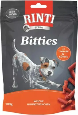 Produktbild von RINTI Bitties, Adult, jede Rasse, Huhn, Kürbis, Tomate, 100 g, Ohne Soja
