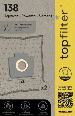 Immagine prodotto di Set di 2 sacchetti per aspirapolvere industriale Rowenta TopFilter Premium