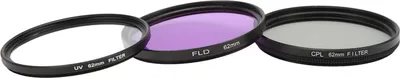 Produktbild von Objektivfilter-Set, UV-Schutz, FLD, violett, CPL-Polarisator-Set für SLR-Digitalkamera für 62 mm (1487)