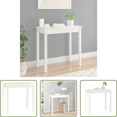 Immagine prodotto di The Living Store Consolle bianca 80x40x75 cm in legno di pino massiccio