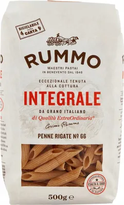 Zdjęcie produktu dla Makaron penne rigate n. 66 Integrale 500g - Rummo