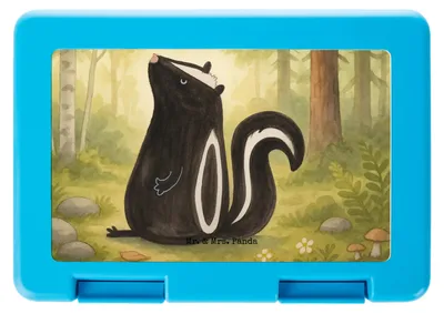 Produktbild von Mr. & Mrs. Panda Brotzeitbox Stinktier Sitzen Design - Weiß - Geschenk, Vorratsdose, Büro, Vorratsbehälter, Recht, Lunchbox, Bento Box, Essensbehälter, Raubtier, Wildtier