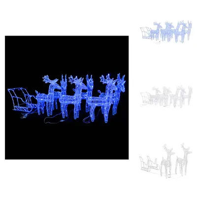 Produktbild von vidaXL Rentiere Schlitten Weihnachtsdekoration 320 LEDs Acryl - Weihnachtsbeleuchtung