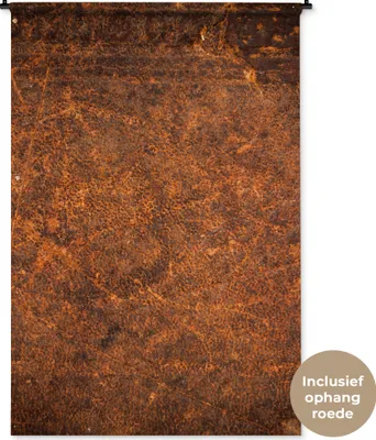 Produktbild von MuchoWow® Wandteppich Wandbehang Leder - Textur - Braun - Orange 120x180 cm Tapisserie Dekoration Wandtuch - Schlafzimmer - Dekorationen für das Haus