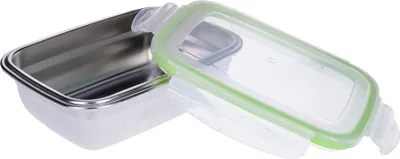 Produktbild von 850ml Frischhaltedose aus Edelstahl 18/10 mit passendem Deckel, Lunchbox, Frühstücksdose (luftdicht)