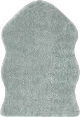 Produktbild von Kunstfell 55 x 80 cm Grau Fellform Teppich Fellimitat Fellteppich Hochflorteppich