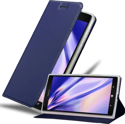Produktbild von Cadorabo Handyhülle für Nokia Lumia 1520 Schutz Hülle in Blau Cover Etui Book Case Booklet