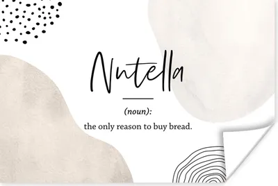 Produktbild von MuchoWow® Poster Zitate - Nutella - Sprichwörter - Wörterbuch - Nutella Definition 180x120 cm - Fotoplakat