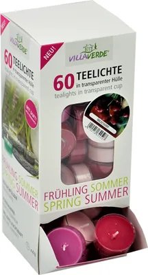 Produktbild von Duft Teelichter im Spender Wildkirsche 60er Box Duftkerzen 4 Std. Brenndauer