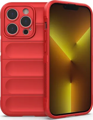Produktbild von Mobigear Bumpy iPhone 14 Pro Hülle Flexibles TPU Backcover - Rot