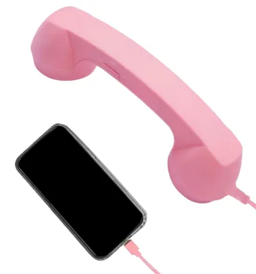 Obrázek produktu pro Retro sluchátka, plug-and-play, typ C, kabelová, s integrovanými Hi-Fi reproduktory a mikrofonem, pro mobilní telefony, barva: růžová