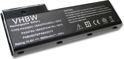 Produktbild von vhbw Akku Ersatz für Toshiba PA3480U-1BRS, PABAS078, PA3479U-1BRS für Notebook (6600 mAh, 10,8 V, Li-Ion)