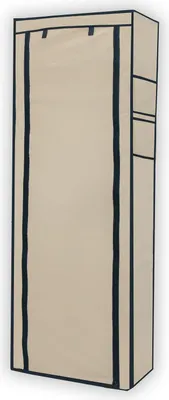 Produktbild von Intirilife Faltschrank 170x58x28 cm in CREME BEIGE - Mit Reißverschluss Stoffschrank Kleiderschrank Schuhregal mit 9 Ablagefächern - Camping Steckschrank Textil Garderobe
