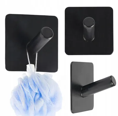 Produktbild von SEPIO Badezimmer Haken Winkel Schwarz, Badaccessoires, Badezimmer Hook, Aufhängehaken, Handtuchhalter Bad