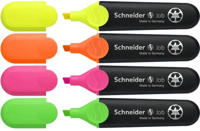 Produktbild von Schneider Comsumer Job, Grün, Orange, Pink, Gelb, Mehrfarben, Polypropylen (PP), 1 mm, 5 mm, Kopierpapier, Faxpapier, Normales Papier