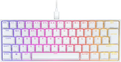Produktbild von Corsair K65 RGB Mini Cherry MX RGB Speed Silver - Gaming Tastatur - weiß