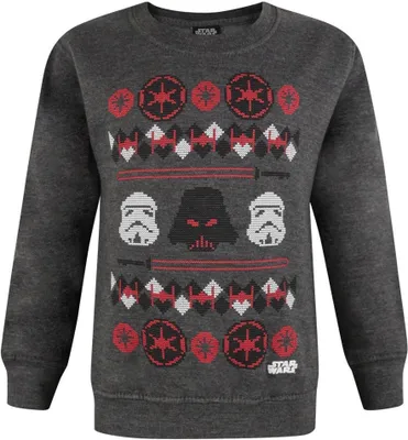 Obrázok produktu pre Star Wars - Mikina pre chlapcov - vianočný dizajn NS6747 (104) (antracit/červená/biela)