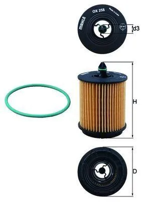 Produktbild von KNECHT OX 258D MAHLE Ölfilter x OX258D