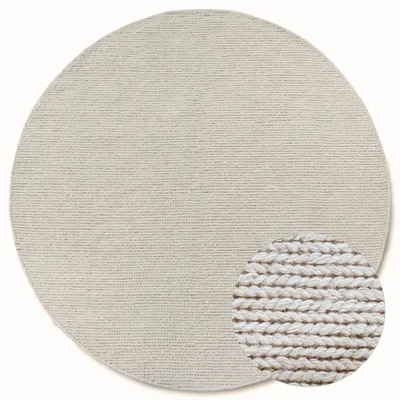 Immagine prodotto di Tappeto rotondo "Francois" di Villeroy & Boch, color crema, realizzato a mano e dal design moderno