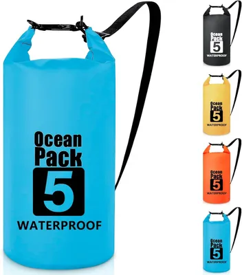 Obrázok produktu pre Vodotesné vrecko (dry bag) s objemom 5L, 10L, 20L, 30L, s nastaviteľným ramenným popruhom, vhodné na outdoorové aktivity