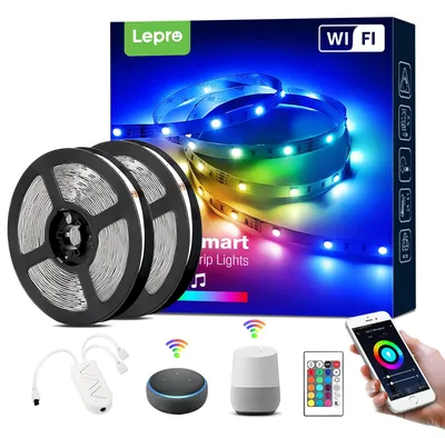 LED-Streifen 10 m, RGB dimmbar, WiFi, Musiksteuerung, 300 LEDs