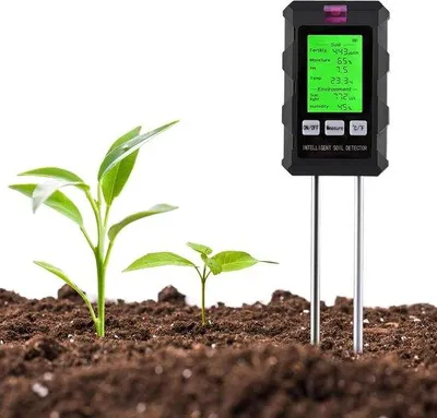 Obrázek produktu pro Šestikomorový tester půdy – tester rostlin – péče o zahradu – šest hodnot – 6 x 2 x 4 cm – černý