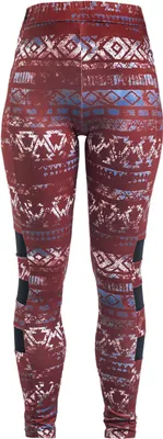 Produktbild von RED by EMP Damen rote Leggings mit Allover-Print und Mesheinsätzen S
