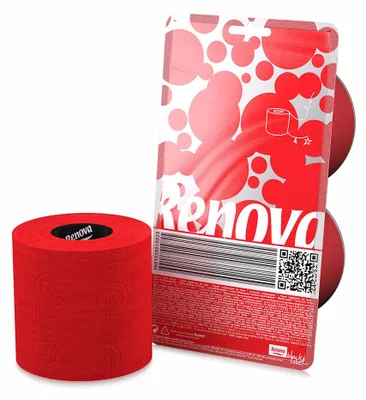 Image de Papier toilette Renova Crystal rouge, 2 rouleaux