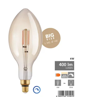 Produktbild von EGLO 12591, 4 W, 35 W, E27, 400 lm, 15000 h, Warmweiß