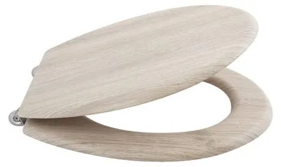 Image de MSV Siège de WC Couvercle de WC MDF noyau en bois "parquet" Charnières en acier inoxydable - qualité supérieure et stable