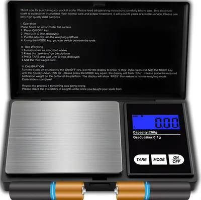 Produktbild von Taschenwaage Digitale Feinwaage Präzisionswaage Tara LCD Goldwaage Digitalwaage Münzwaage Tabletten Lebensmittelwaage Waage Küche Schmuck 200g 0,01g Retoo