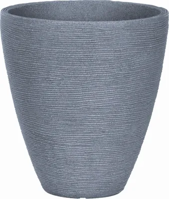 Produktbild von Pflanztopf Rillenstruktur rund Kunststoff H 42 cm grau