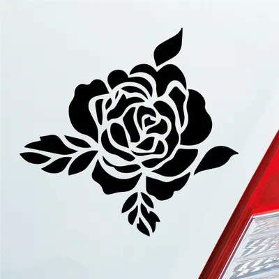 Produktbild von Auto Aufkleber Rose Flower Blume Natur Frühling Tattoo 10x10 cm Schwarz Matt Sticker Heckscheibenaufkleber