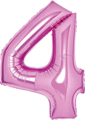 Produktbild von AMSCAN 9914044 Folienballon XL Zahl 4 - 63 cm, pink