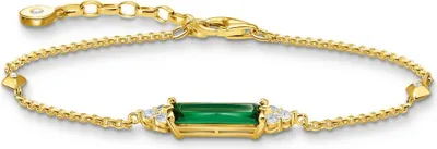 Produktbild von Thomas Sabo Armband A2018-971-6 Silber vergoldet Grün