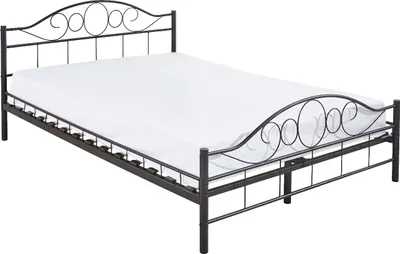 Zdjęcie produktu dla Metalowa rama łóżka Mimi ze stelażem w prezencie, dostępne w kilku wymiarach i kolorach-140x200 cm-owa-czarna