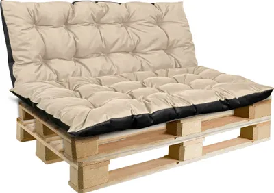 Produktbild von Palettenkissen Gartensofakissen Sitzkissen Gesteppte Kissen gefüllt viele Farben 120x80/40 Set für Palettenmöbel Europaletten