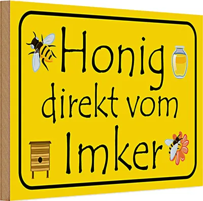 Produktbild von Holzschild Hinweis 30x20cm Honig direkt vom Imker